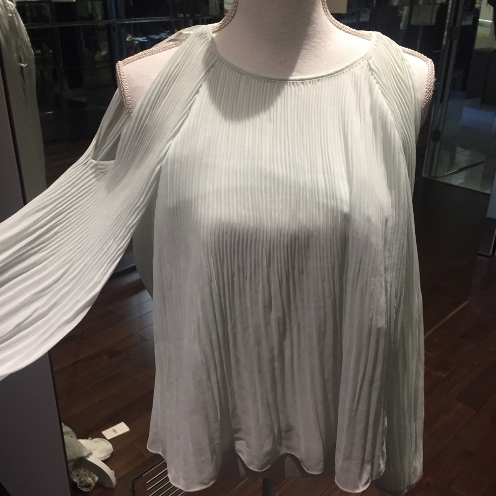 Zara pleated blouse with open shoulders